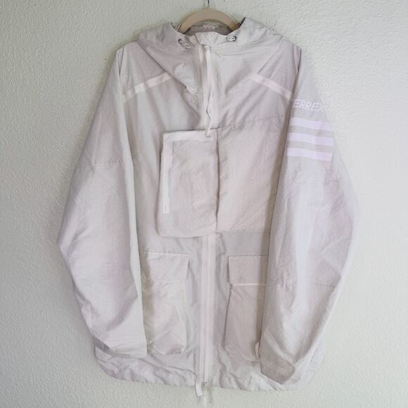 Adidas Rain Jacket Men Medium Terrex Xploric Rain Rdy Waterproof Outdoors Hiking